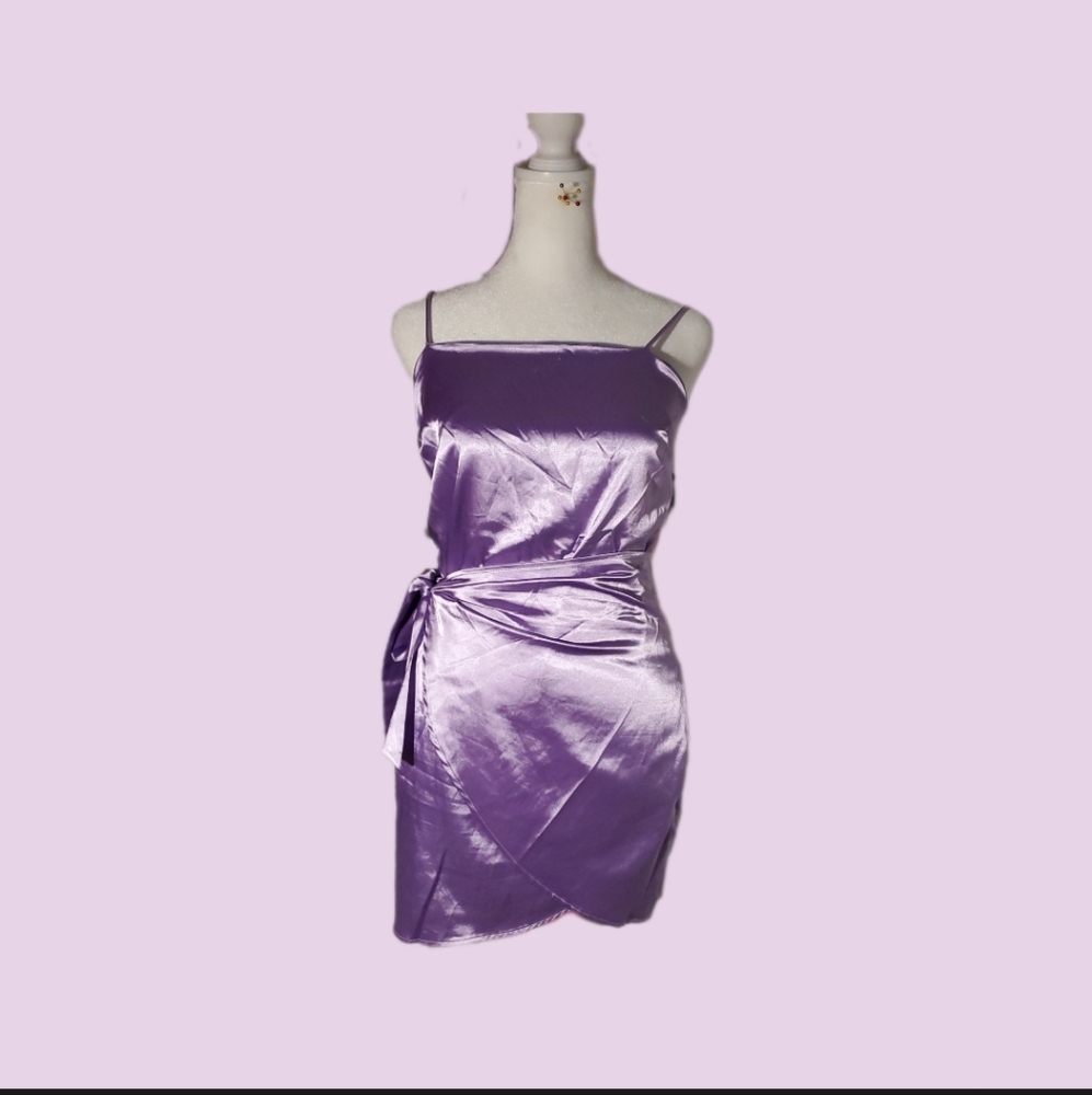 Satin Purple Mini Dress